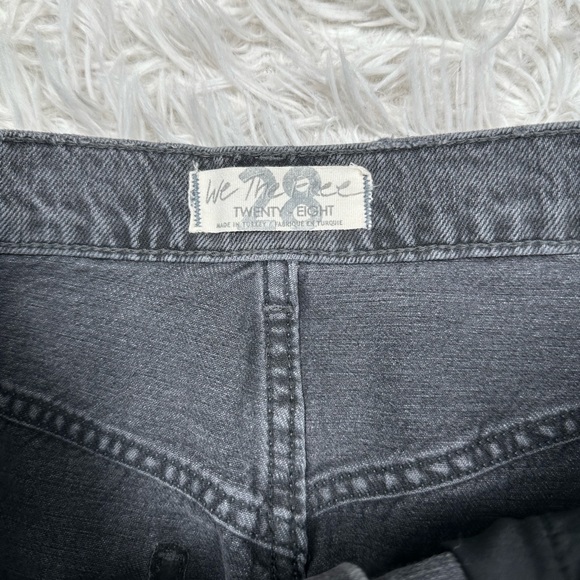 Free People We The Free Hallie Distressed Denim Skirt in Black Size 28 - Picture 4 of 7